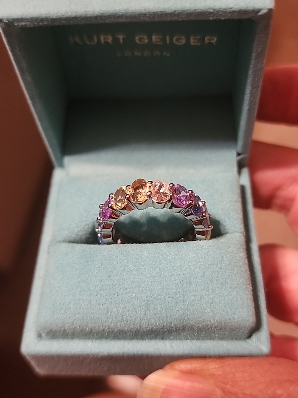 Kurt Geiger Women's Multicolor Gemstone Infinity Ring - Accent - Picture 2 of 2